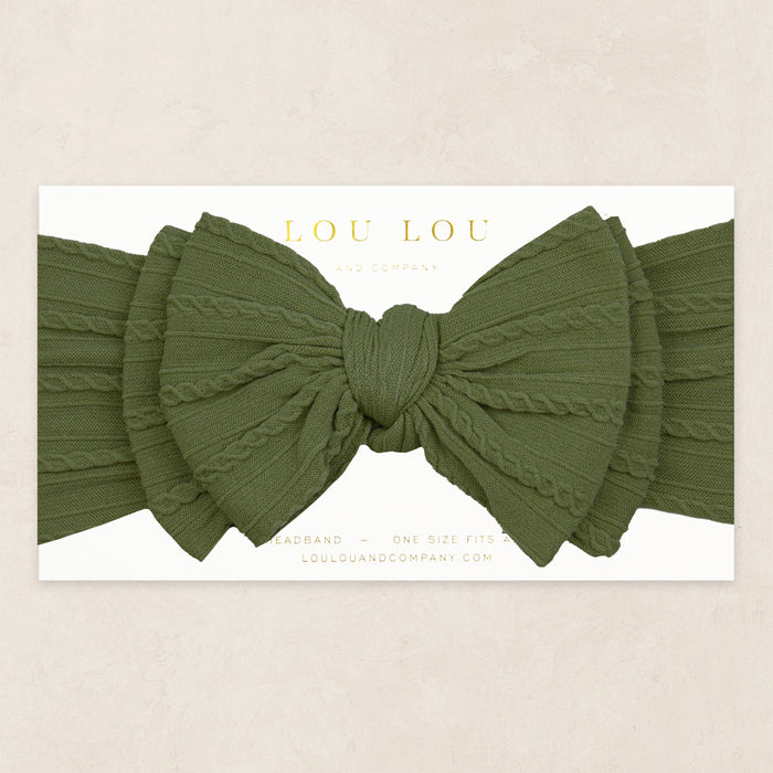 Cable Knit Headband - Olive