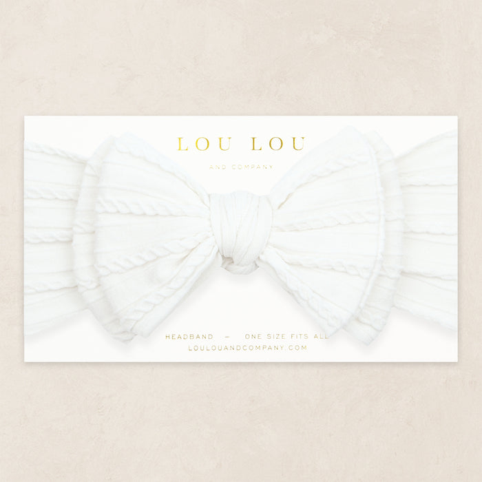Cable Knit Headband - White