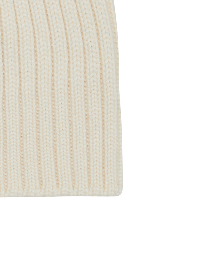 Calotta bambino lana, seta e cashmere bianca a coste tinta unita - Gallo 1927 - Official Online Shop