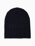 Calotta bambino lana, seta e cashmere blu a coste tinta unita - Gallo 1927 - Official Online Shop