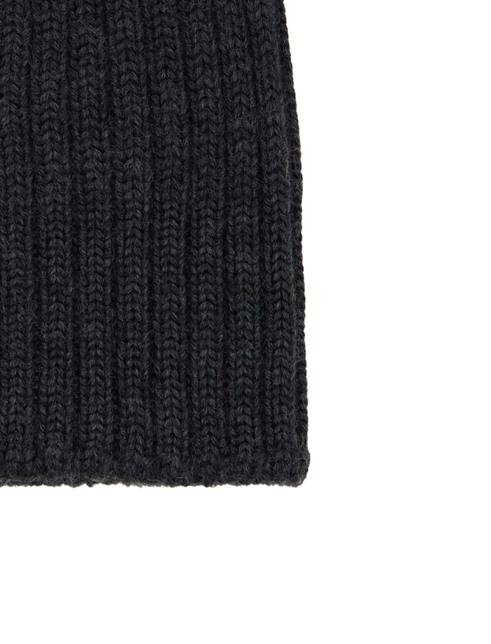 Calotta bambino lana, seta e cashmere grigia a coste tinta unita - Gallo 1927 - Official Online Shop