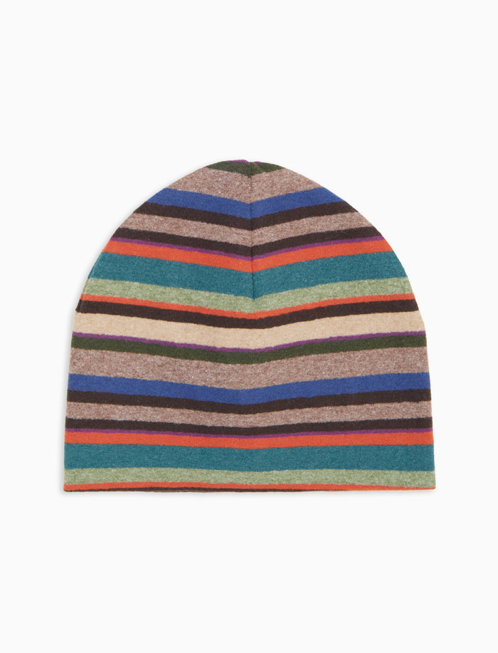 Calotta bambino pile beige righe multicolor - Gallo 1927 - Official Online Shop