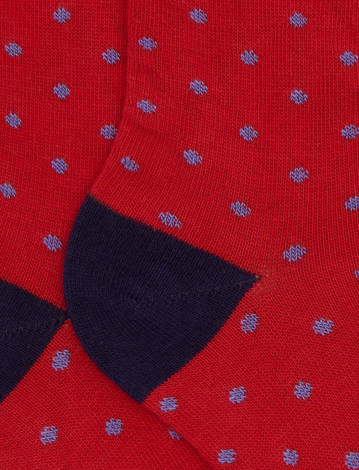 Calze corte bambino cotone rosso fantasia pois - Gallo 1927 - Official Online Shop