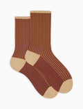 Calze corte donna bordò twin rib effetto scintillante - Gallo 1927 - Official Online Shop