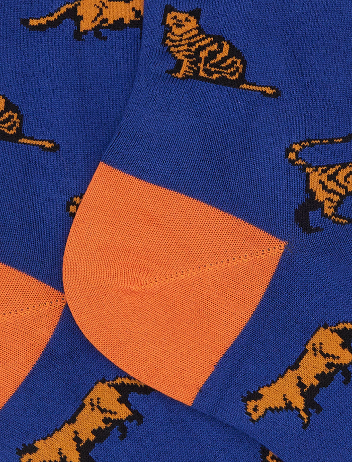 Calze corte donna cotone blu fantasia gatti - Gallo 1927 - Official Online Shop