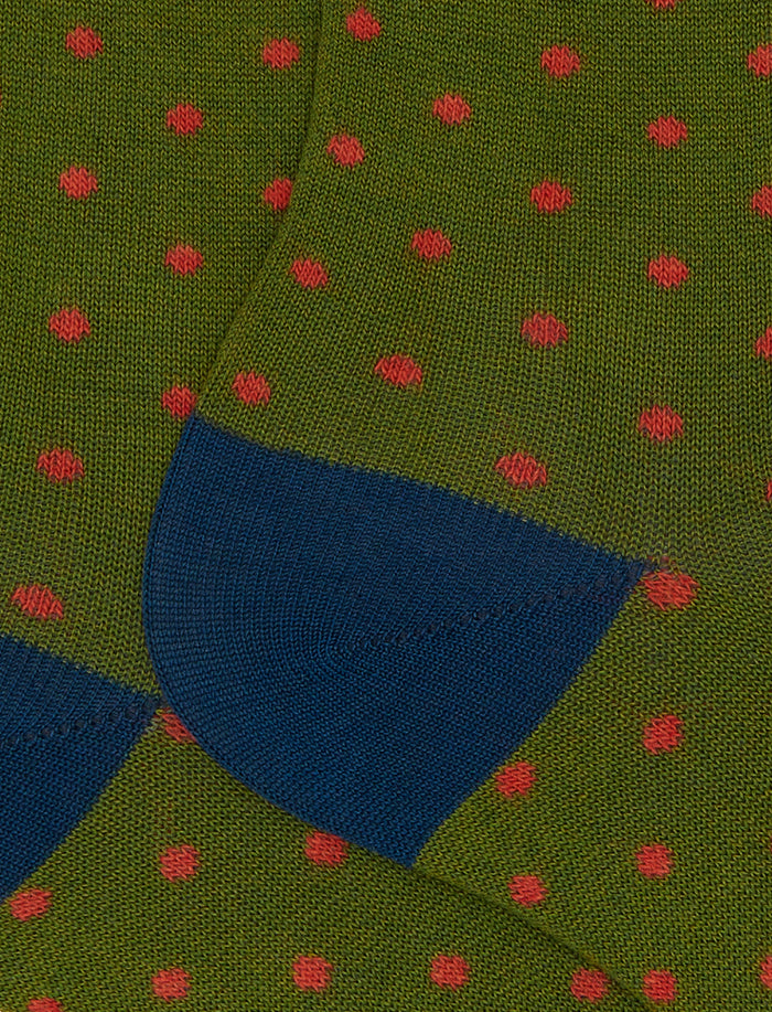 Calze corte donna cotone fantasia pois verde - Gallo 1927 - Official Online Shop