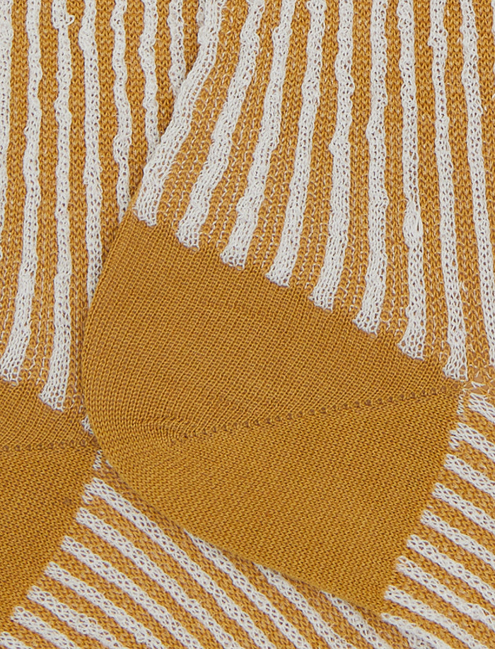 Calze corte donna cotone fantasia seersucker giallo - Gallo 1927 - Official Online Shop