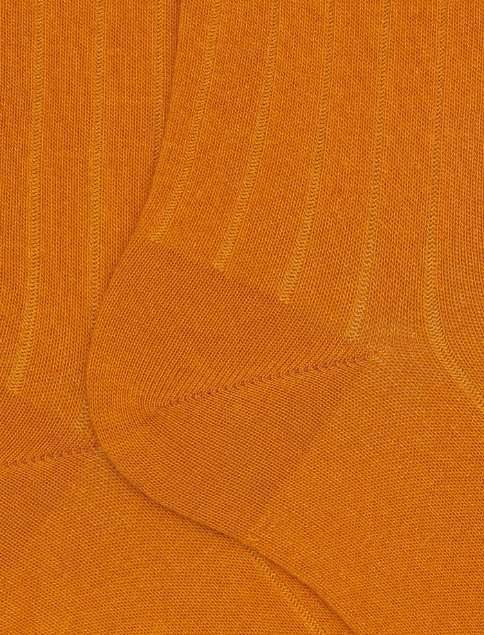 Calze corte donna cotone giallo tinta unita a coste - Gallo 1927 - Official Online Shop