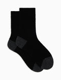 Calze corte donna lana bouclé nero tinta unita e contrasti - Gallo 1927 - Official Online Shop