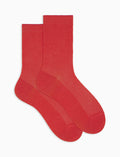 Calze corte donna lana rosa tinta unita a coste - Gallo 1927 - Official Online Shop