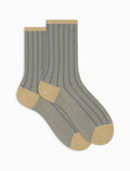 Calze corte donna twin rib spaziata con effetto scintillante azzurro - Gallo 1927 - Official Online Shop
