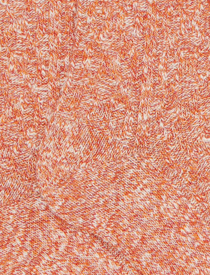 Calze corte unisex cotone lavorazione rombi su rovescio tinta unita arancio - Gallo 1927 - Official Online Shop