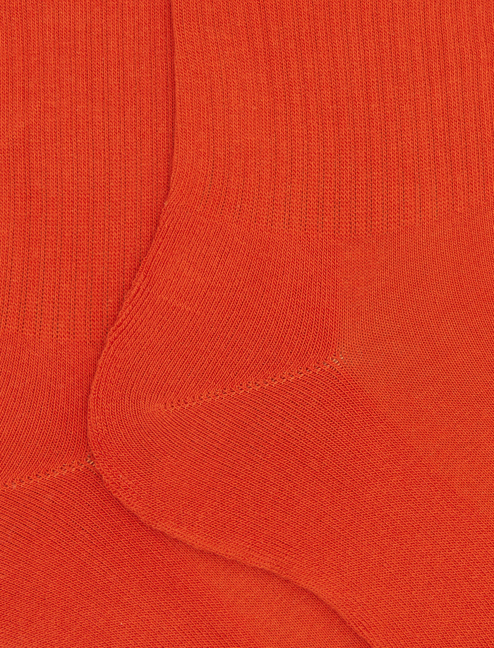 Calze corte unisex spugna di cotone arancio con polso in contrasto - Gallo 1927 - Official Online Shop