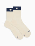 Calze corte unisex spugna di cotone bianco con polso in contrasto