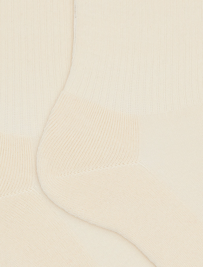 Calze corte unisex spugna di cotone bianco con polso in contrasto