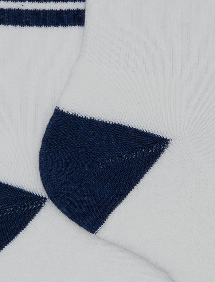 Calze corte unisex spugna di cotone bianco con scritta Gallo 1927 in contrasto di colore - Gallo 1927 - Official Online Shop