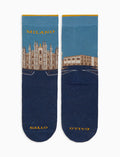 Calze corte uomo cotone blu fantasia Duomo di Milano - Gallo 1927 - Official Online Shop