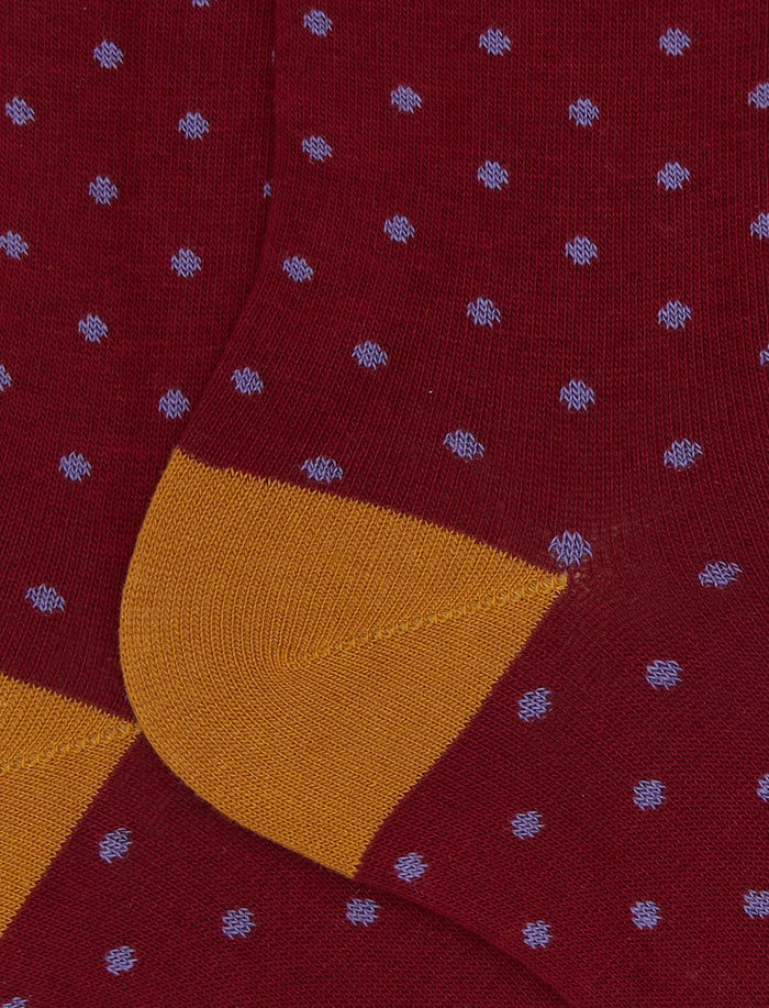 Calze corte uomo cotone bordò fantasia pois - Gallo 1927 - Official Online Shop