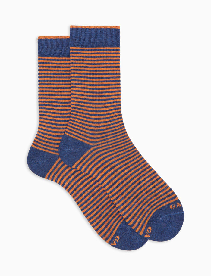 Calze corte uomo cotone caldo blu righe windsor