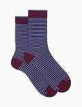 Calze corte uomo cotone caldo viola righe windsor