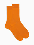 Calze corte uomo cotone costa tinta unita arancio - Gallo 1927 - Official Online Shop