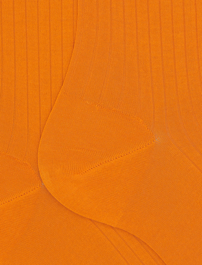 Calze corte uomo cotone costa tinta unita arancio - Gallo 1927 - Official Online Shop