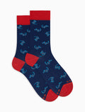 Calze corte uomo cotone fantasia geko su fondo blu - Gallo 1927 - Official Online Shop