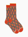 Calze corte uomo cotone fantasia tennis arancio - Gallo 1927 - Official Online Shop