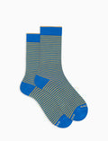 Calze corte uomo cotone righe windsor azzurro - Gallo 1927 - Official Online Shop