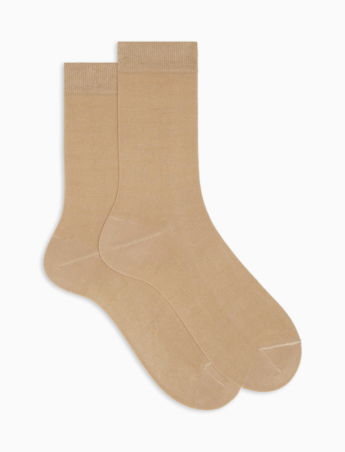 Calze corte uomo cotone tinta unita beige - Gallo 1927 - Official Online Shop