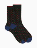 Calze corte uomo cotone verde fantasia pois - Gallo 1927 - Official Online Shop