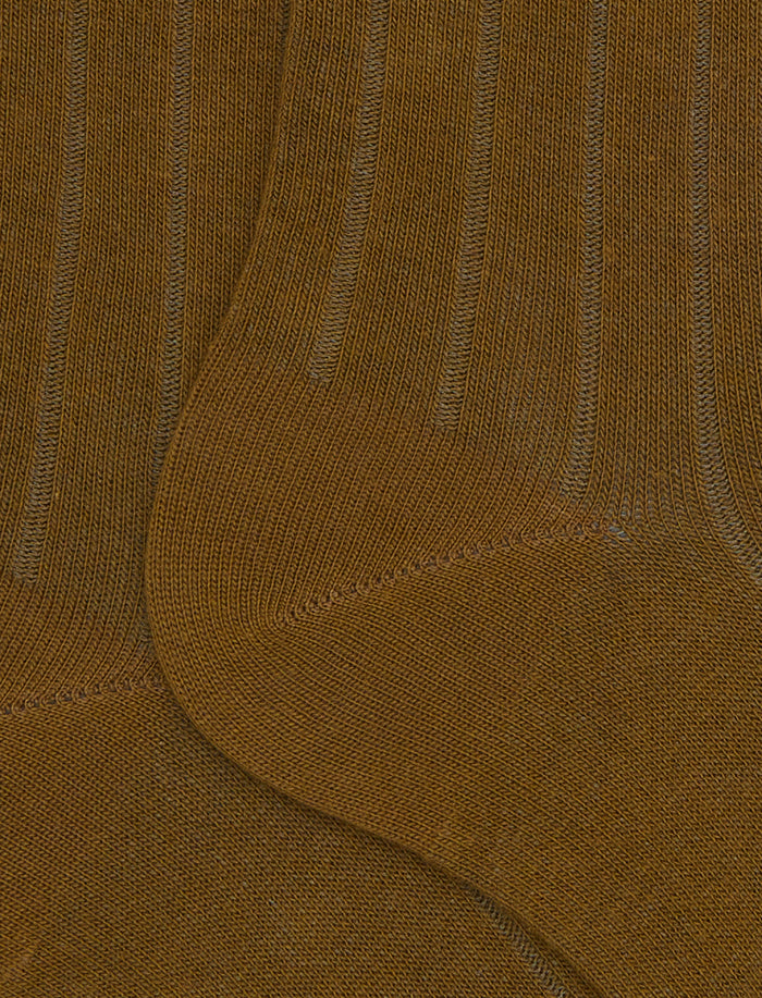 Calze corte uomo cotone verde tinta unita a coste - Gallo 1927 - Official Online Shop