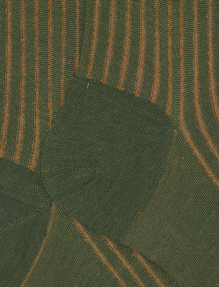 Calze corte uomo lana e cotone verde costa vanisé