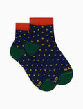 Calze cortissime bambino cotone fantasia pois blu - Gallo 1927 - Official Online Shop