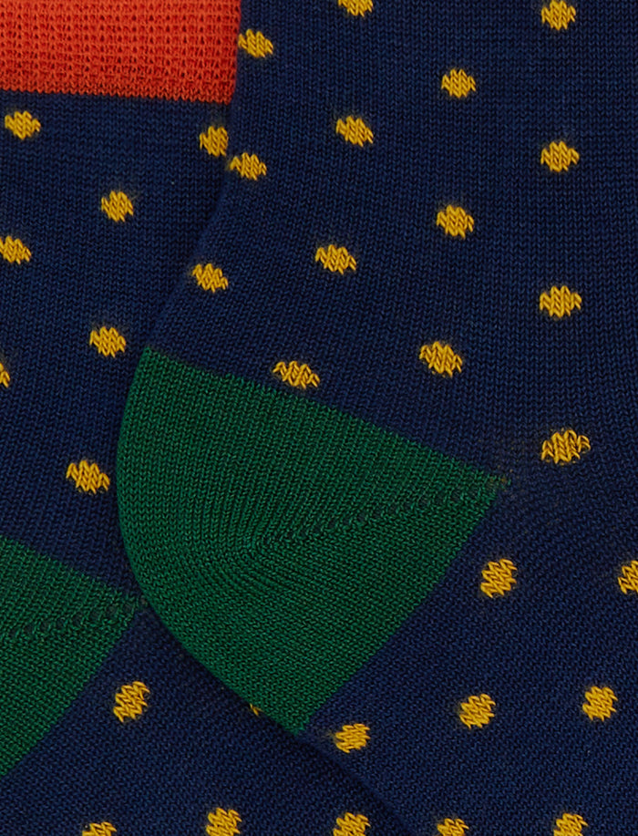 Calze cortissime bambino cotone fantasia pois blu - Gallo 1927 - Official Online Shop