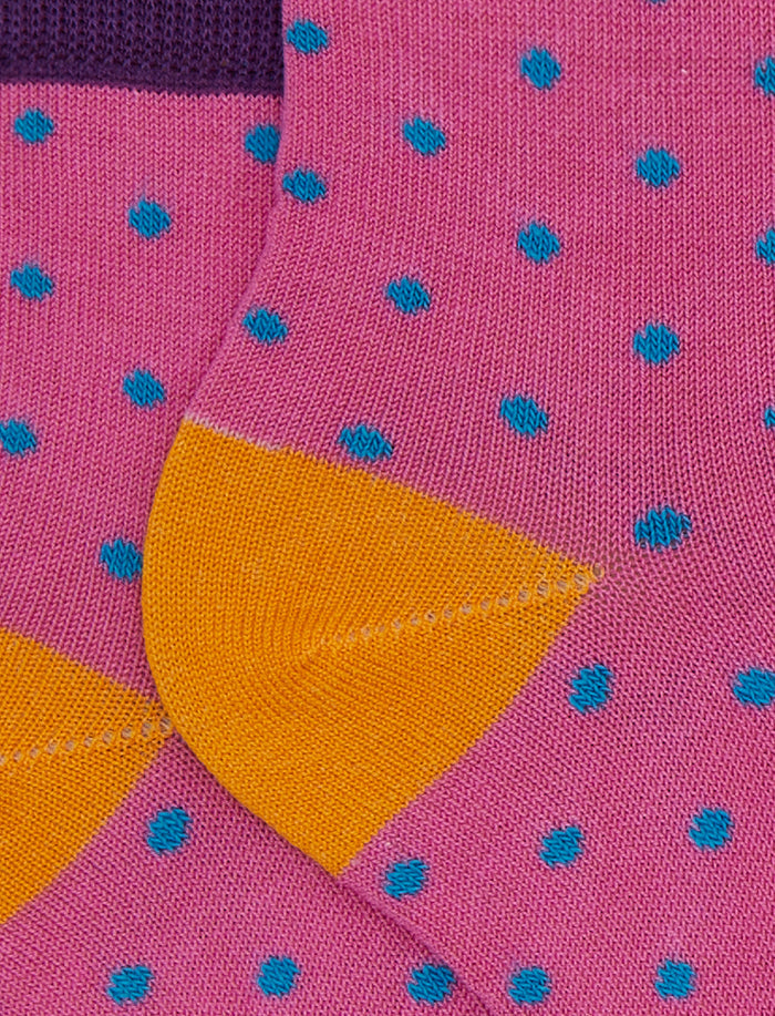 Calze cortissime bambino cotone fantasia pois rosa - Gallo 1927 - Official Online Shop