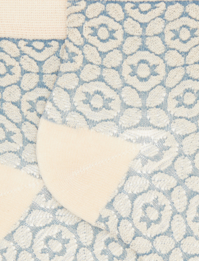 Calze cortissime donna cotone fantasia geometrico beige - Gallo 1927 - Official Online Shop