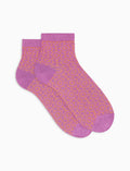 Calze cortissime donna cotone fantasia geometrico viola - Gallo 1927 - Official Online Shop