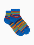 Calze cortissime donna cotone righe multicolor blu - Gallo 1927 - Official Online Shop