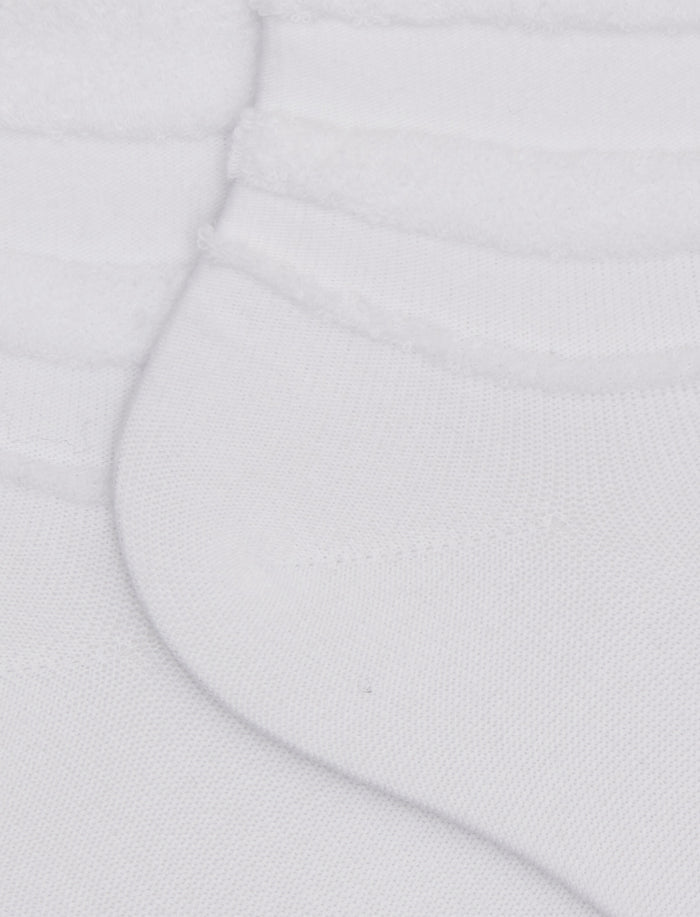 Calze cortissime unisex cotone tinta unita bianco con dettagli in spugna di cotone - Gallo 1927 - Official Online Shop