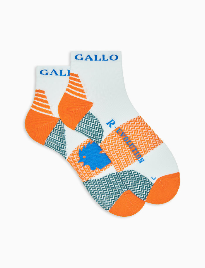 Calze cortissime unisex spugna tecnica tinta unita chevron bianco