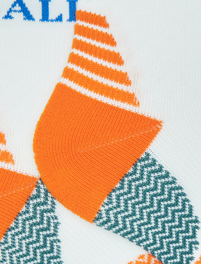 Calze cortissime unisex spugna tecnica tinta unita chevron bianco