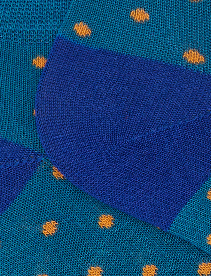 Calze fantasmini donna cotone fantasia pois azzurro - Gallo 1927 - Official Online Shop