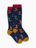 Calze lunghe bambino cotone blu fantasia stivali da pioggia - Gallo 1927 - Official Online Shop