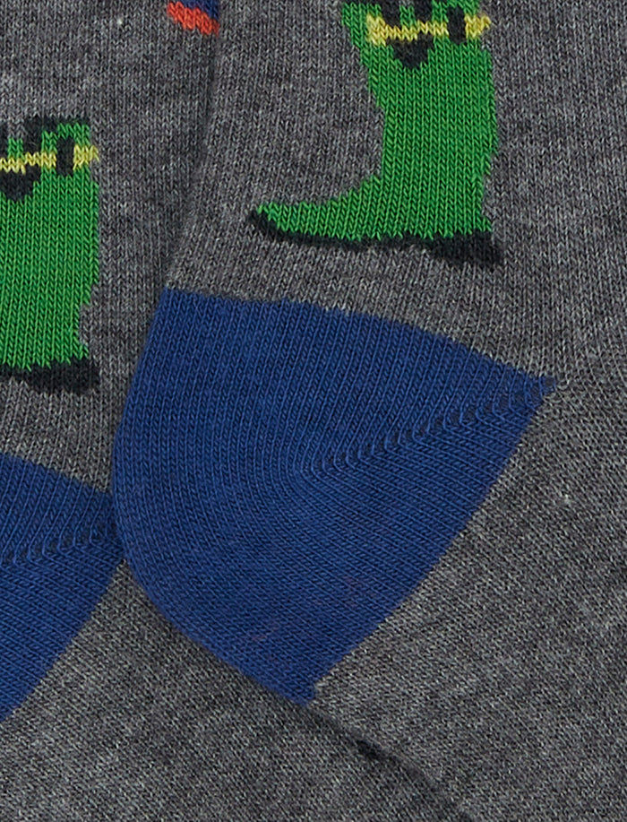 Calze lunghe bambino cotone grigio fantasia stivali da pioggia - Gallo 1927 - Official Online Shop