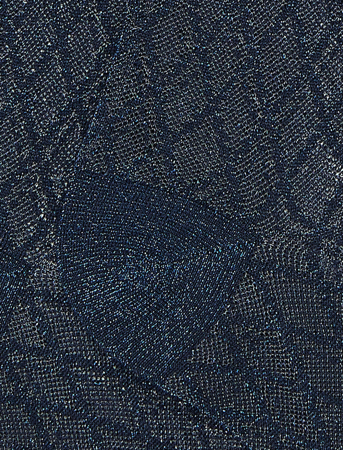 Calze lunghe donna blu rombi in trasparenza con effetto scintillante