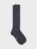 Calze lunghe donna cashmere grigio costa tinta unita - Gallo 1927 - Official Online Shop