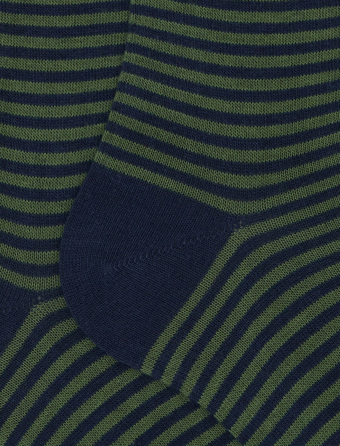 Calze lunghe donna cotone blu righe windsor - Gallo 1927 - Official Online Shop