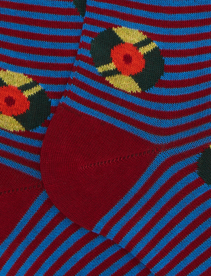 Calze lunghe donna cotone bordò fantasia dischi vinile - Gallo 1927 - Official Online Shop