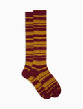 Calze lunghe donna cotone bordò riga sfumata - Gallo 1927 - Official Online Shop